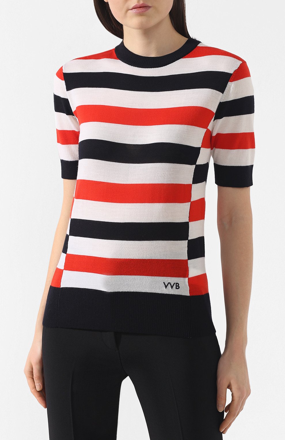 Шерстяной топ VICTORIA, VICTORIA BECKHAM, арт. KNTVV 119 PSS19 MERIN0 W00L / EMB, фото 3