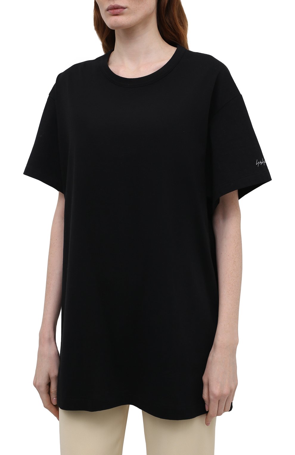 Хлопковая футболка YOHJI YAMAMOTO черного цвета по цене 17350 руб., арт. FD-T06-072, фото 3 Хлопковая футболка YOHJI YAMAMOTO, арт. FD-T06-072, фото 3
