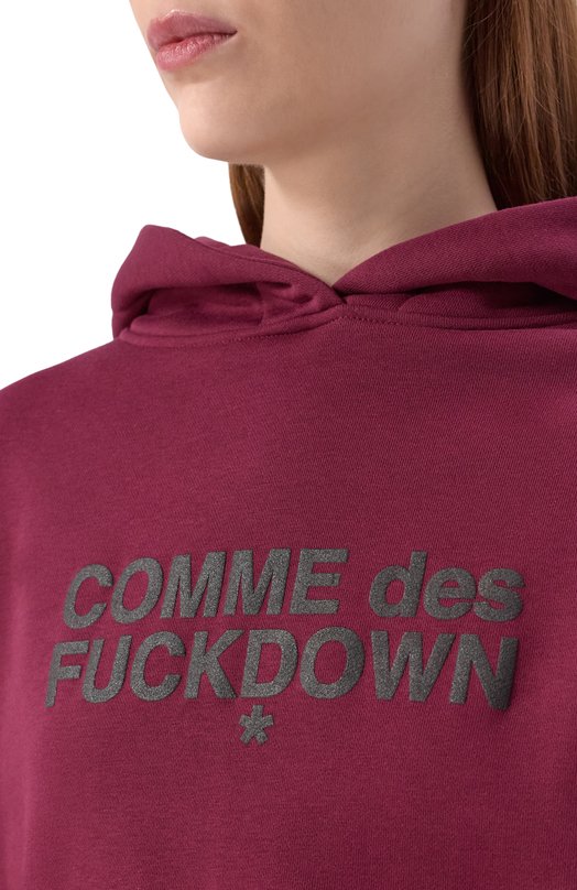 Хлопковое худи Comme des Fuckdown CFABW01355 Бордовый  CFABW01355 Фото 5