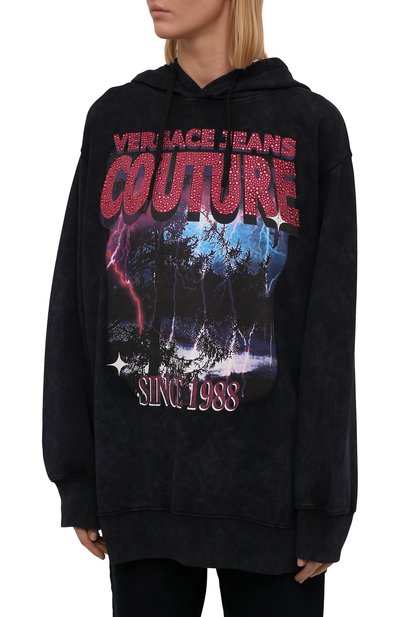 Хлопковое худи VERSACE JEANS COUTURE, арт. 71HAIP09-71DP311 ST0RM CRYSTAL/CFW0P, фото 3