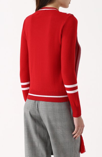 Пуловер из смеси шерсти и шелка с кашемиром VICTORIA/TOMAS красного цвета по цене 39950 руб., арт. 1718_PUL_2, фото 4 Пуловер из смеси шерсти и шелка с кашемиром VICTORIA/TOMAS, арт. 1718_PUL_2, фото 4