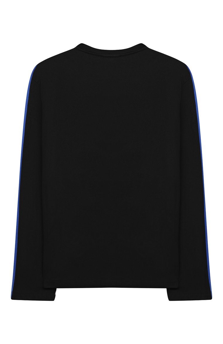 Детская хлопковый лонгслив MARCELO BURLON KIDS OF MILAN синего цвета, арт. CBAB004F21JER001 | Фото 2 (Материал внешний: Хлопок; Рукава: Длинные; Мальчики Кросс-КТ: Лонгслив-одежда; Драгоценные камни: Проставлено; Материал сплава: Проставлено; Ростовка одежда: 10 - 11 лет | 140 - 146см, 12 лет | 152 см, 6 лет | 116 см, 8 лет | 128 см)