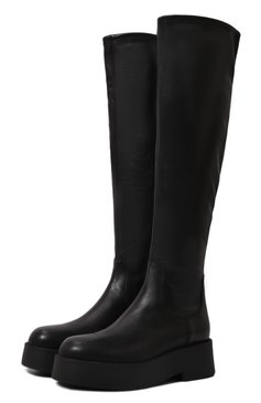 Женские кожаные сапоги PREMIATA черного цвета, арт. M6832/NAPPA/NAPPA STRETCH | Фото 1 (Высота голенища: Высокие; Материал сплава: Проставлено; Материал внутренний: Натуральная кожа; Драгоценные камни: Проставлено; Каблук высота: Низкий; Подошва: Платформа; Материал утеплителя: Без утеплителя; Каблук тип: Устойчивый; Материал внешний: Натуральная кожа)