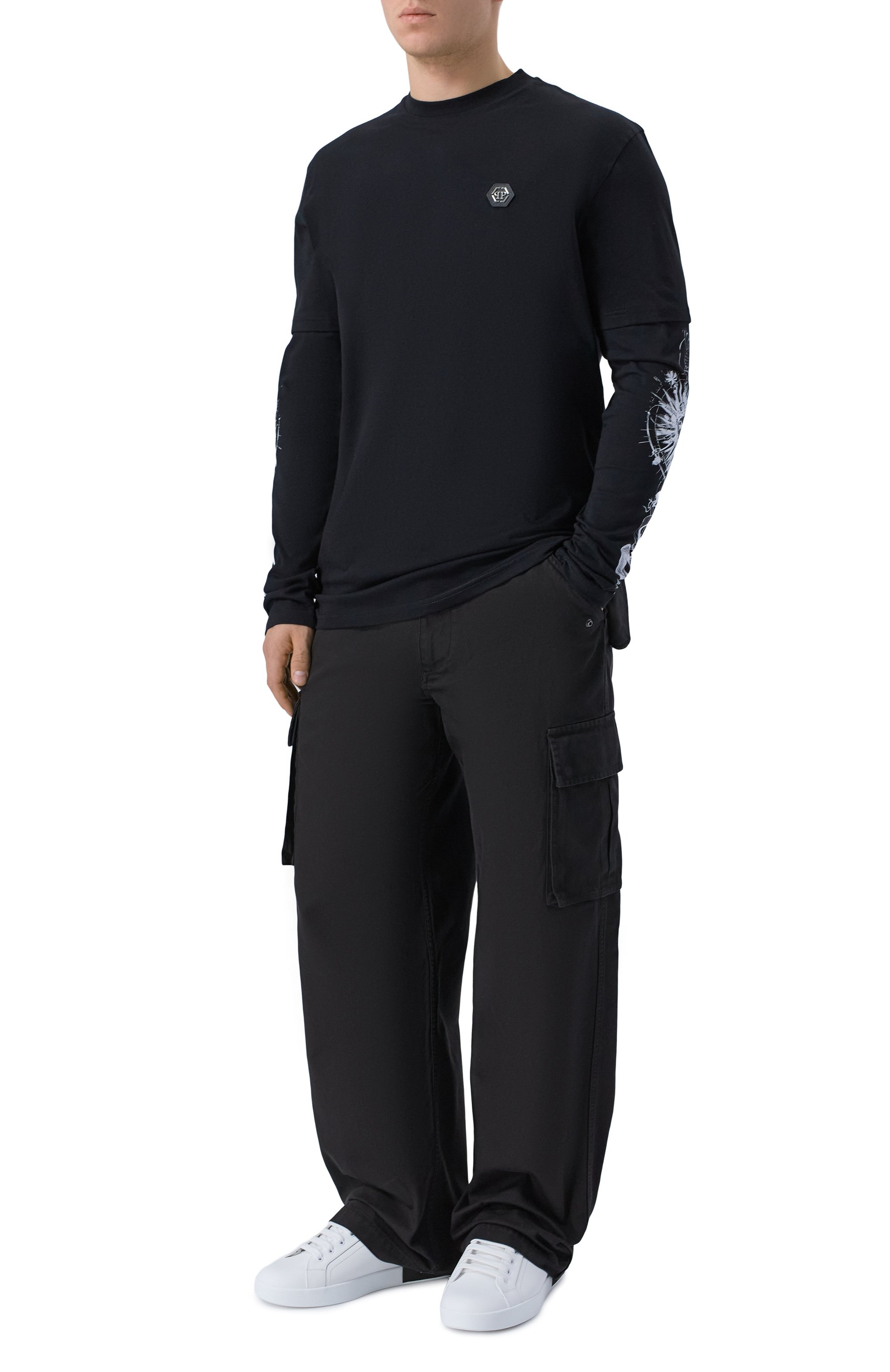 Хлопковый лонгслив PHILIPP PLEIN, арт. SAFC MTK8859 PJY002N, фото 2