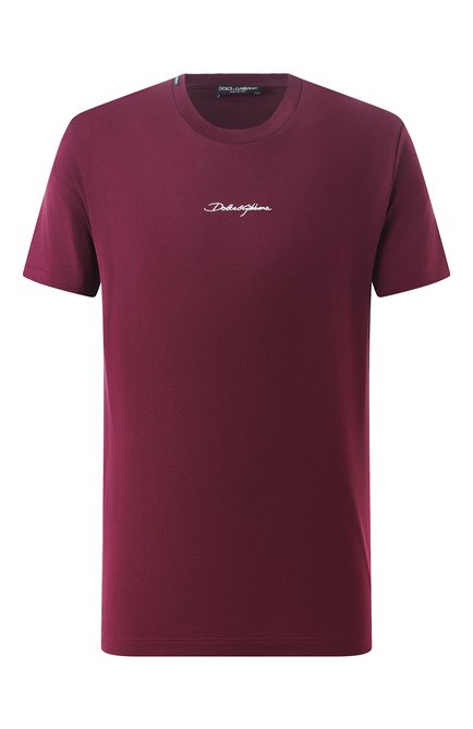 Мужская хлопковая футболка DOLCE & GABBANA бордового цвета по цене 0 руб., арт. G8RN8Z/G7NUB | Фото 1