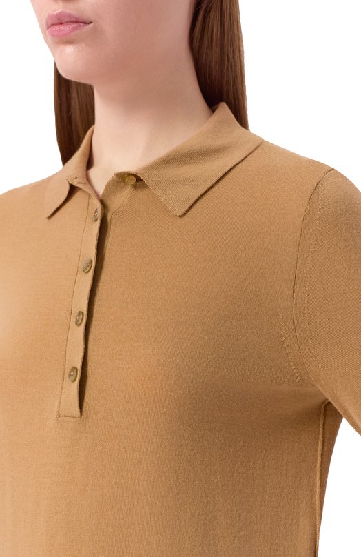 Шерстяное поло BOSS 50545015 Бежевый  50545015 Фото 5