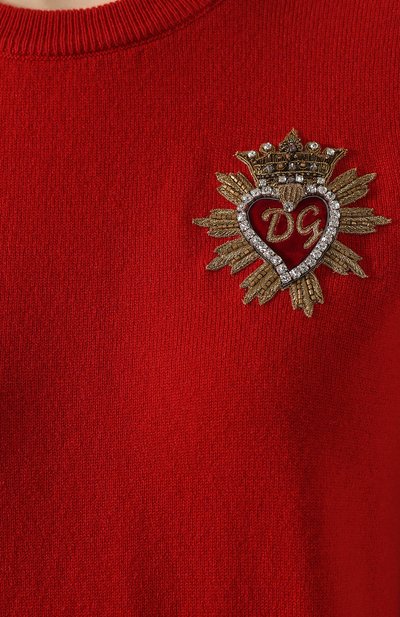 Кашемировый пуловер DOLCE & GABBANA красного цвета по цене 125000 руб., арт. FX089Z/JAWKZ, фото 5 Кашемировый пуловер DOLCE & GABBANA, арт. FX089Z/JAWKZ, фото 5