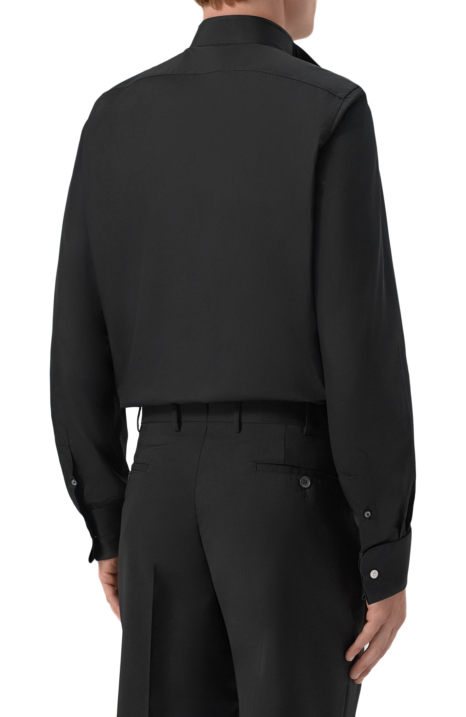 Хлопковая сорочка FINAMORE 1925 черного цвета по цене 56050 руб., арт. TUXED02-LUCIAN0-G GEMELLI/C01470, фото 4 Хлопковая сорочка FINAMORE 1925, арт. TUXED02-LUCIAN0-G GEMELLI/C01470, фото 4