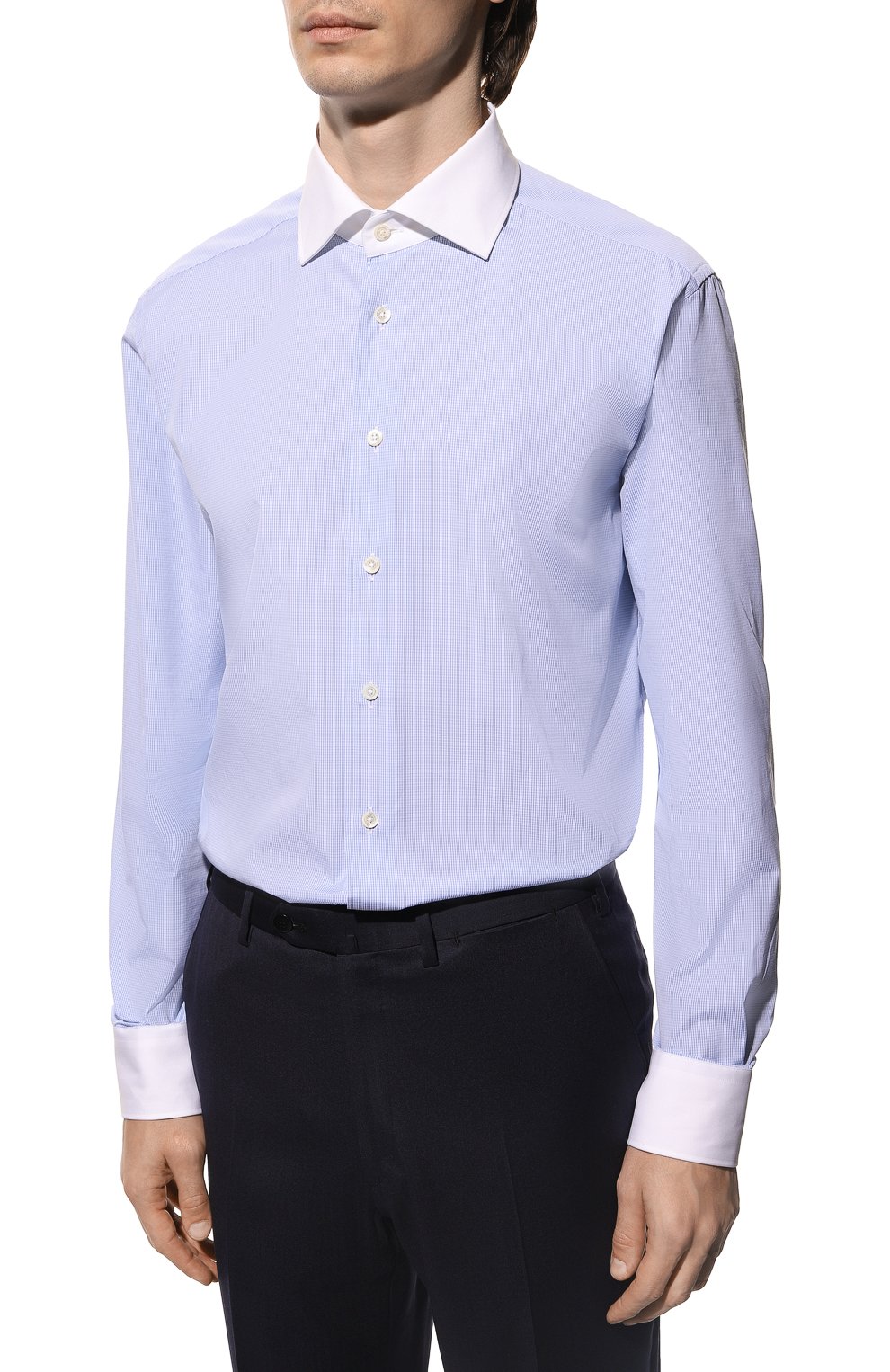Хлопковая сорочка CORNELIANI, арт. 90P110-2811276/00, фото 4