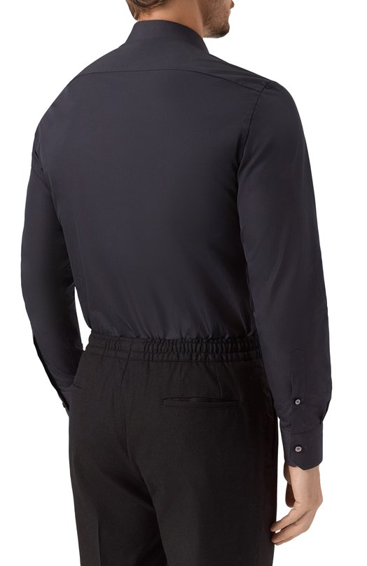 Хлопковая сорочка Zegna 9MS0MT/CT1058 Чёрный  9MS0MT/CT1058 Фото 4
