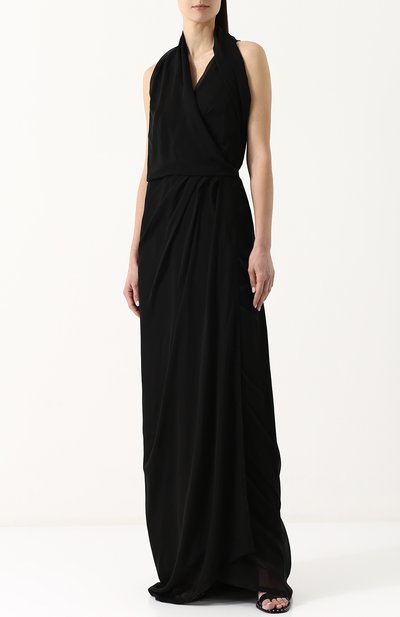 Приталенное шелковое платье-макси без рукавов RICK OWENS, арт. RP18S8502/SCH, фото 3