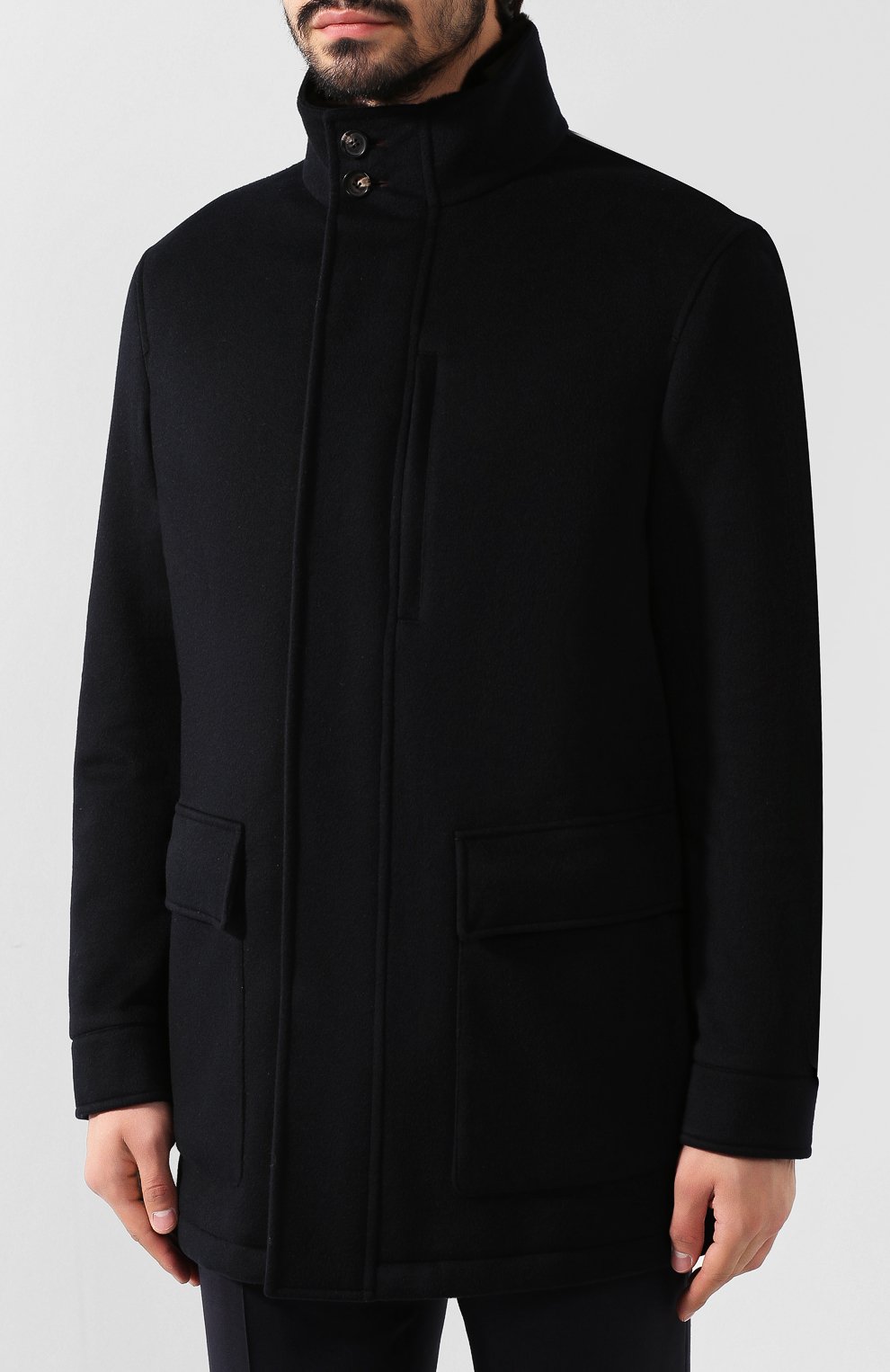 Кашемировое пальто с воротником из нутрии ZEGNA, арт. UTT49/350KN, фото 3