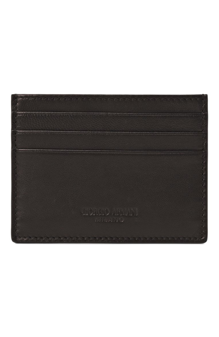 Мужской кожаный футляр для кредитных карт GIORGIO ARMANI черного цвета, арт. Y2R434/YS97J | Фото 1 (Нос: Не проставлено; Материал: Натуральная кожа)