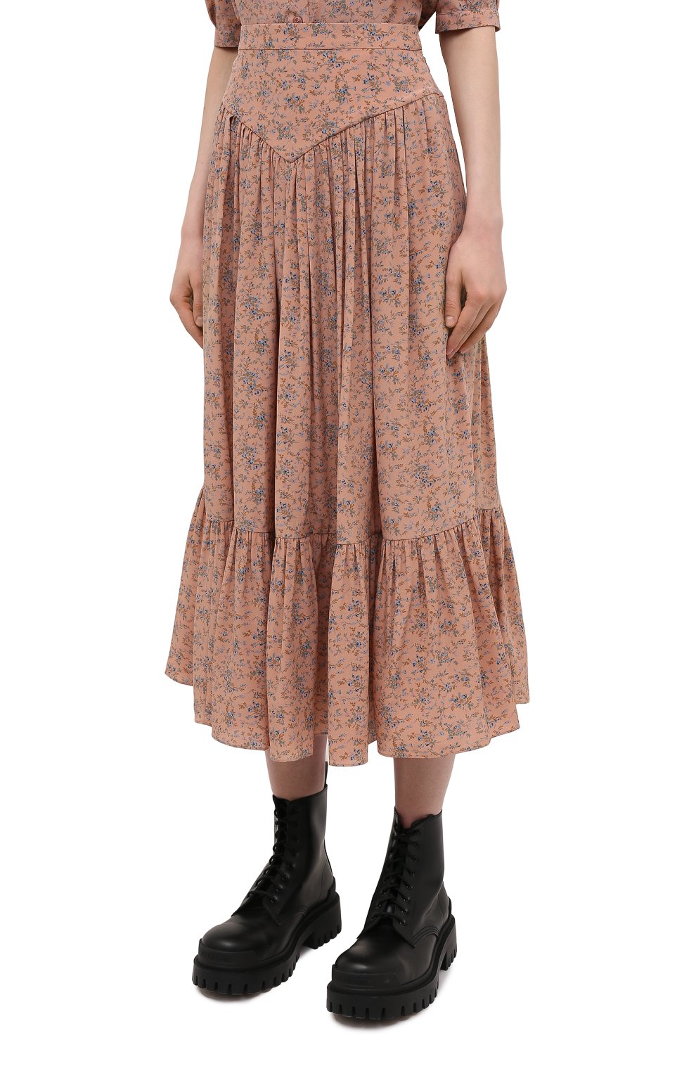 Шелковая юбка CELINE розового цвета по цене 191500 руб., арт. 2J278301M, фото 3 Шелковая юбка CELINE, арт. 2J278301M, фото 3