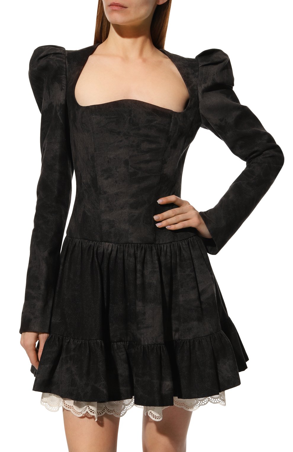 Хлопковое платье YANA DRESS темно-серого цвета по цене 175000 руб., арт. 4-23/0-708-2901/6, фото 3 Хлопковое платье YANA DRESS, арт. 4-23/0-708-2901/6, фото 3