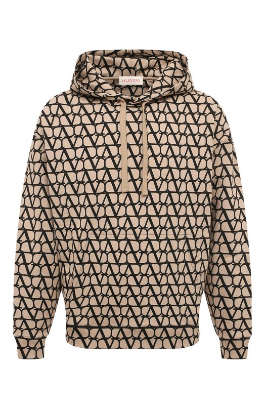 Хлопковое худи Valentino 3V3MF25R9KD Бежевый 3V3MF25R9KD