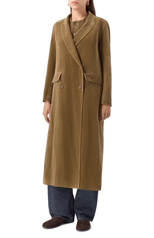 Пальто из хлопка и льна Uma Wang A0 M UP8011 Коричневый  A0 M UP8011 Фото 3