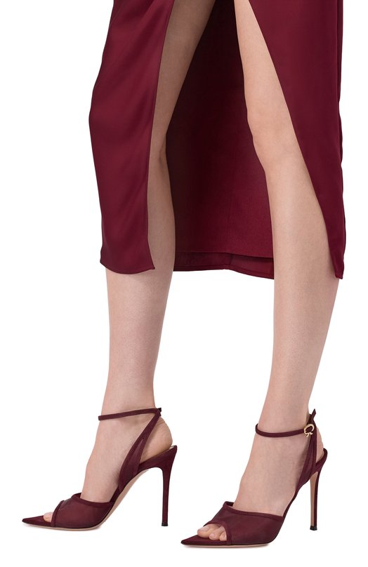 Комбинированные босоножки Dorotea 105 Gianvito Rossi G32611.15RIC.C0ZRYRY Бордовый  G32611.15RIC.C0ZRYRY Фото 2