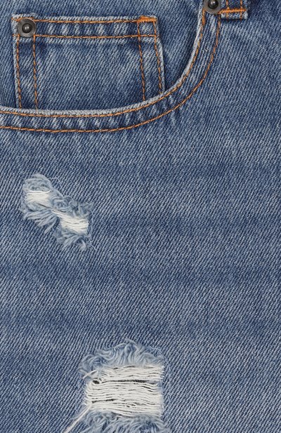 Джинсовые шорты MOSCHINO синего цвета по цене 16450 руб., арт. HDQ010/L0E35/10-14, фото 3 Джинсовые шорты MOSCHINO, арт. HDQ010/L0E35/10-14, фото 3