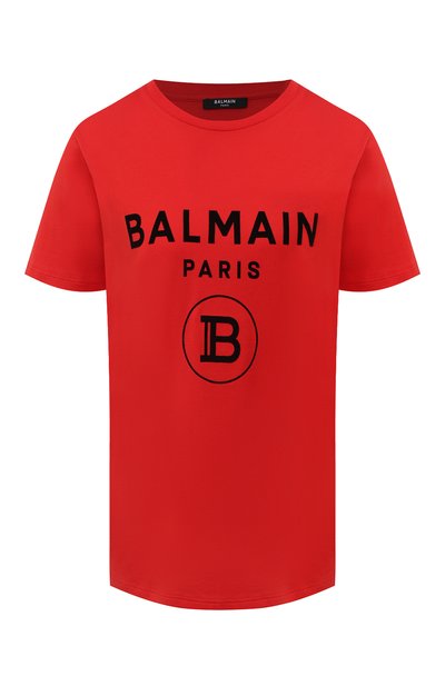 Женская хлопковая футболка BALMAIN, арт. UF11350/I551