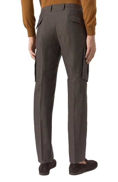 Брюки-карго из шерсти и льна CORNELIANI, арт. 254L02-2514164, фото 4