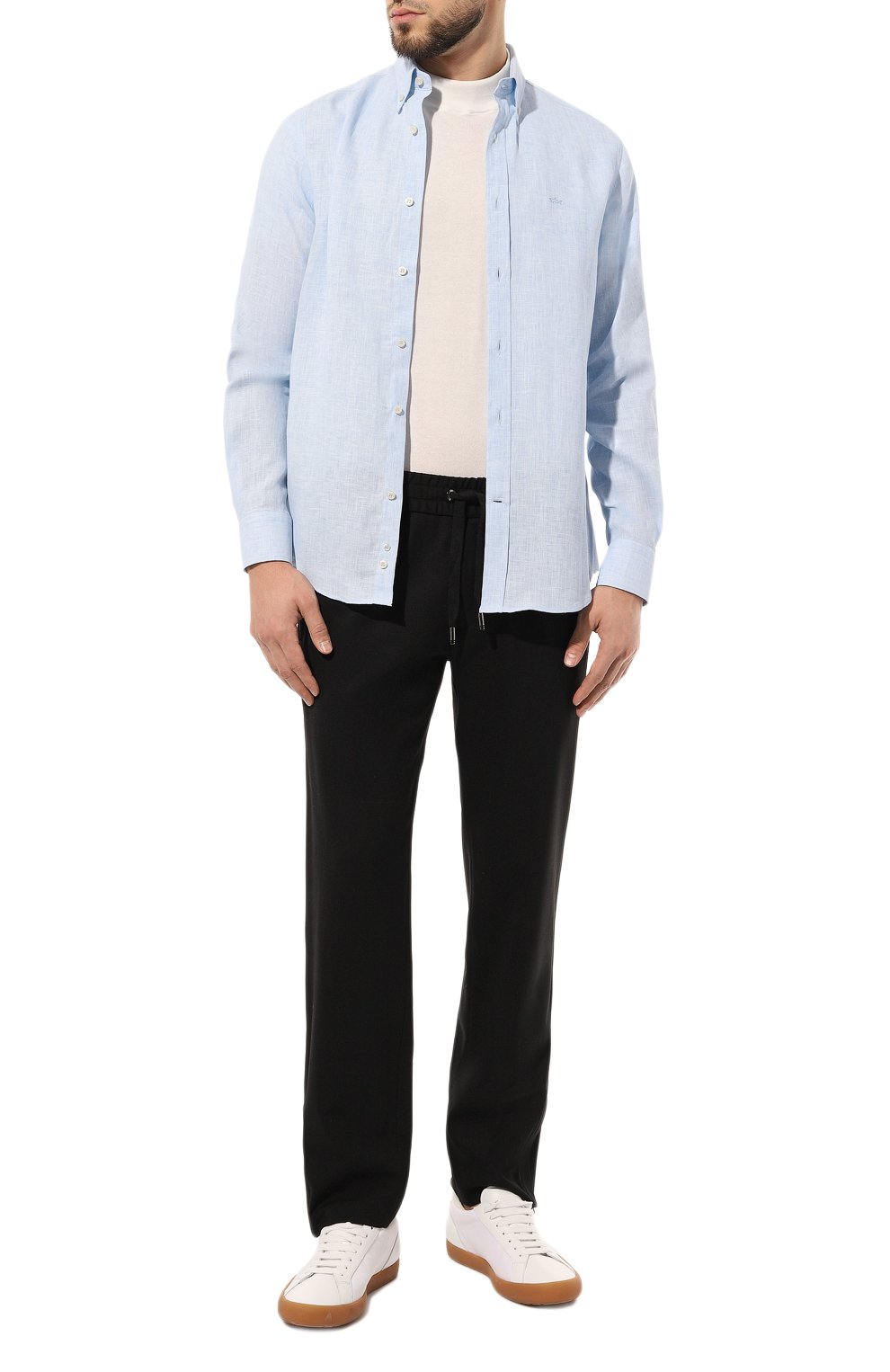 Льняная рубашка PAUL&SHARK голубого цвета по цене 28500 руб., арт. 23413262J, фото 2 Льняная рубашка PAUL&SHARK, арт. 23413262J, фото 2