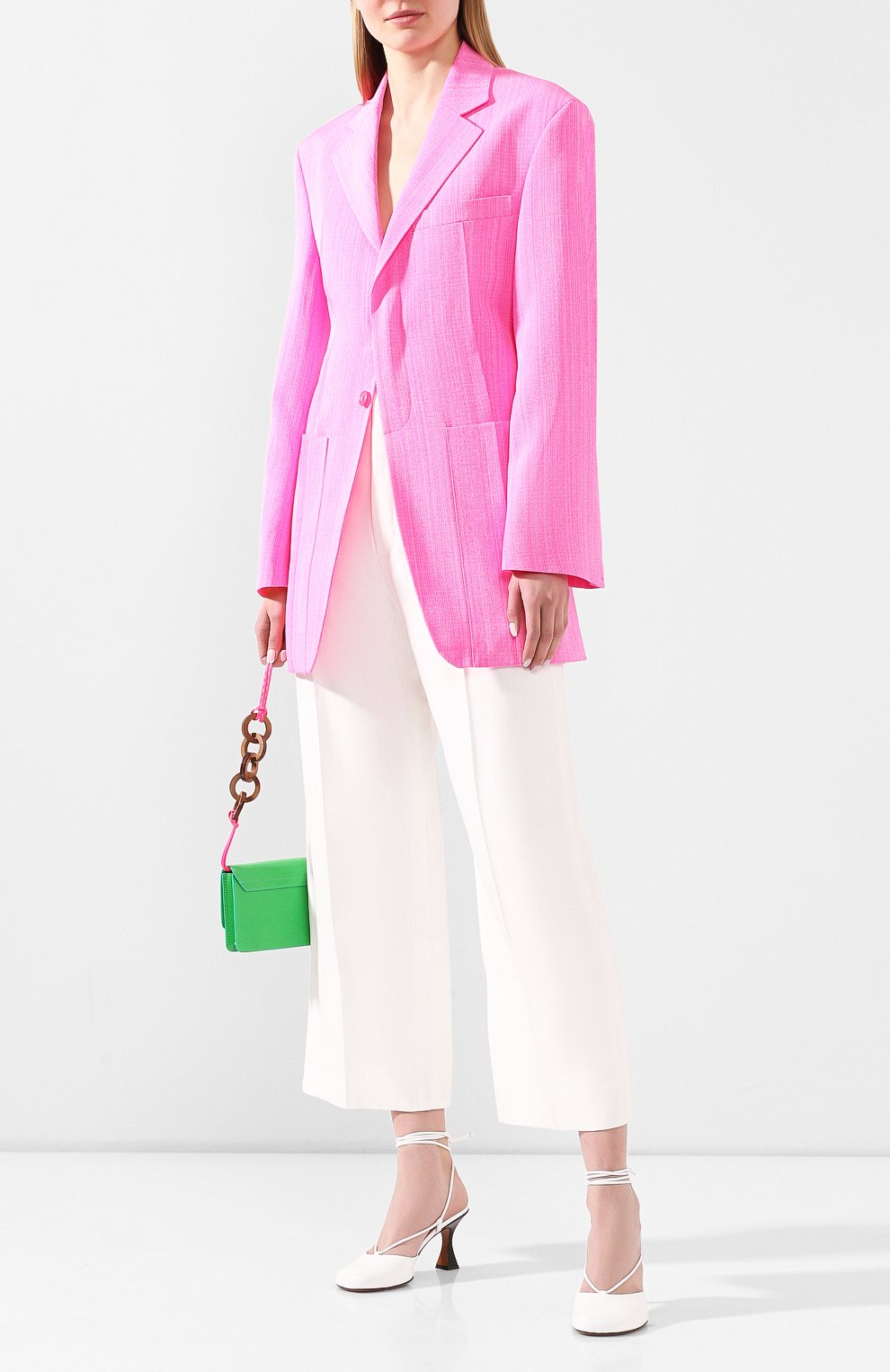 Брюки из вискозы JACQUEMUS белого цвета по цене 42500 руб., арт. 201PA05/02110, фото 2 Брюки из вискозы JACQUEMUS, арт. 201PA05/02110, фото 2
