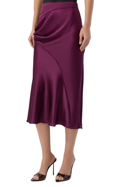 Шелковая юбка NINA RICCI фиолетового цвета по цене 98700 руб., арт. 26ACJU017/SE1415, фото 3 Шелковая юбка NINA RICCI, арт. 26ACJU017/SE1415, фото 3