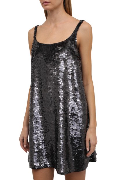 Платье с отделкой пайетками PRADA, арт. P3B74R-1ZAX-F0002-212, фото 3