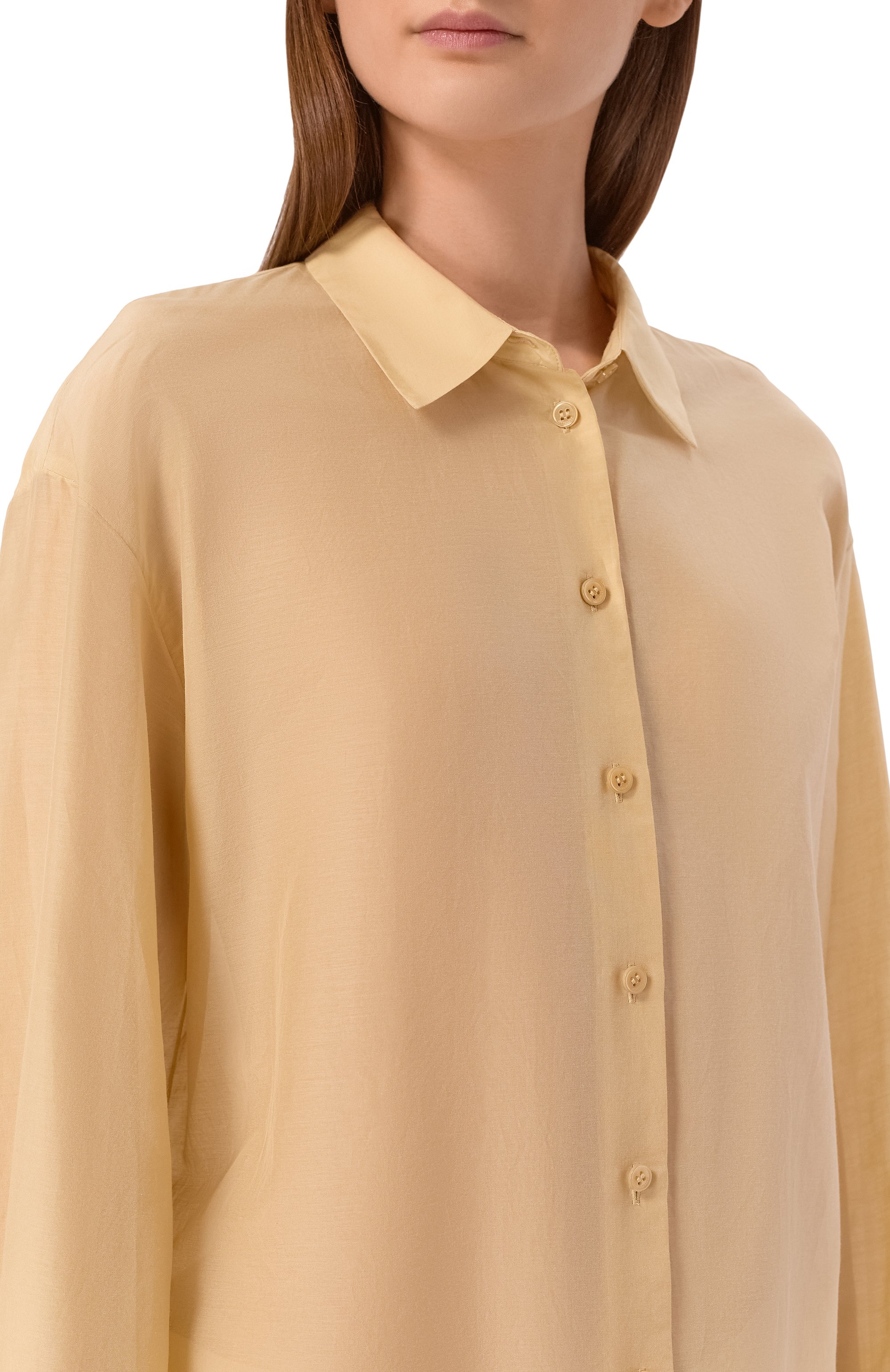 Рубашка из хлопка и шелка 12 STOREEZ желтого цвета по цене 17000 руб., арт. 137690, фото 5 Рубашка из хлопка и шелка 12 STOREEZ, арт. 137690, фото 5