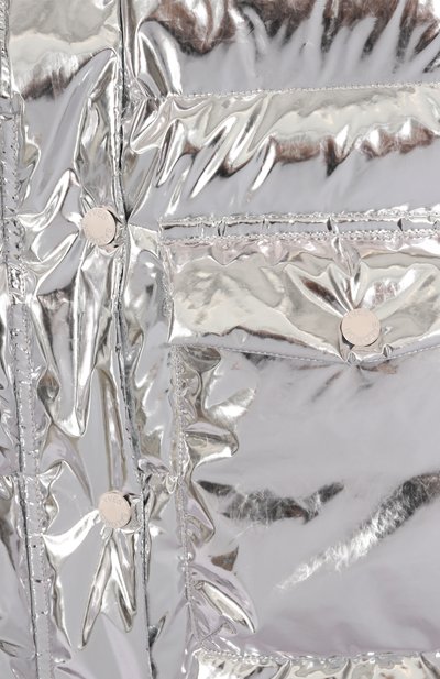 Пуховик с меховой отделкой YVES SALOMON ENFANT серебряного цвета по цене 79950 руб., арт. 25WEM912XXD0XW/6A, фото 3 Пуховик с меховой отделкой YVES SALOMON ENFANT, арт. 25WEM912XXD0XW/6A, фото 3