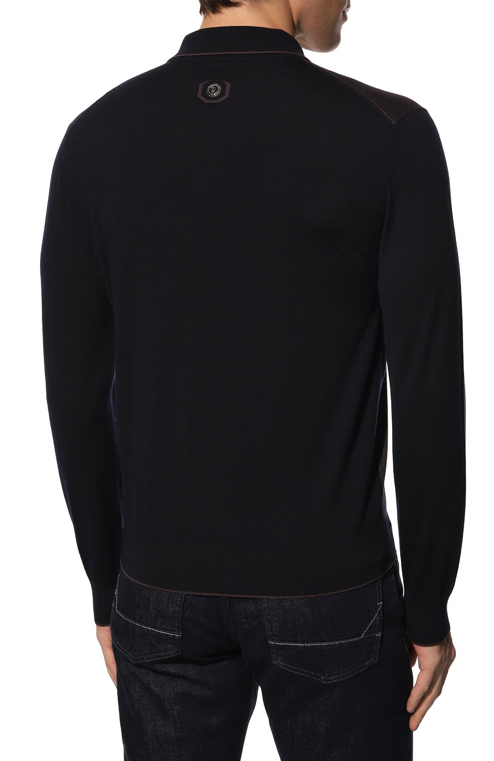 Поло из шерсти и шелка STEFANO RICCI темно-синего цвета по цене 140000 руб., арт. K606303P30/F22458, фото 4 Поло из шерсти и шелка STEFANO RICCI, арт. K606303P30/F22458, фото 4