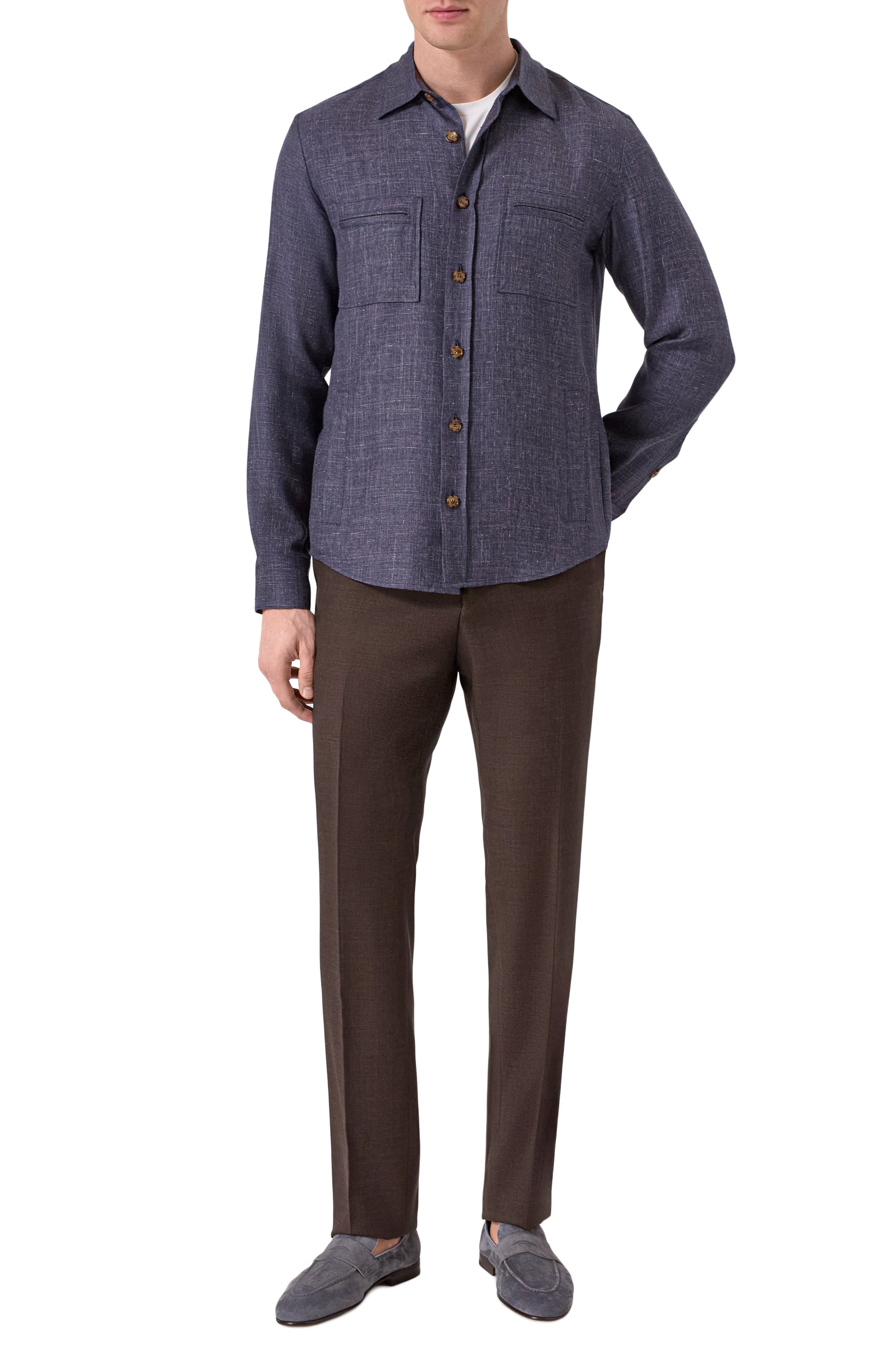 Замшевые пенни-лоферы BRUNELLO CUCINELLI темно-серого цвета по цене 120500 руб., арт. MZUCAHG730, фото 2 Замшевые пенни-лоферы BRUNELLO CUCINELLI, арт. MZUCAHG730, фото 2