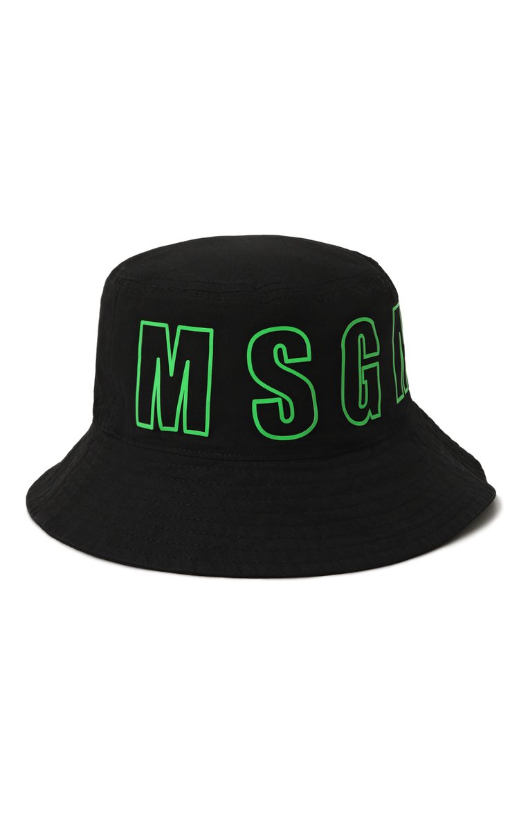 Детская хлопковая панама MSGM KIDS черного цвета, арт. S4MSJUCT056 | Фото 1 (Материал сплава: Проставлено; Материал: Хлопок, Текстиль; Нос: Не проставлено)