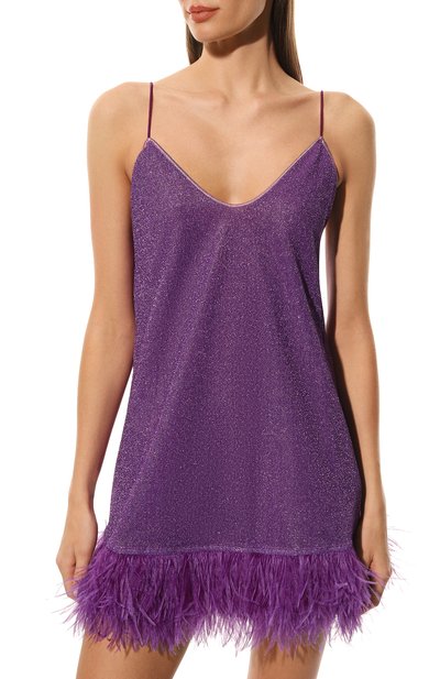 Платье с отделкой перьями OSEREE, арт. LDF213/LUREX/VI0LET, фото 3