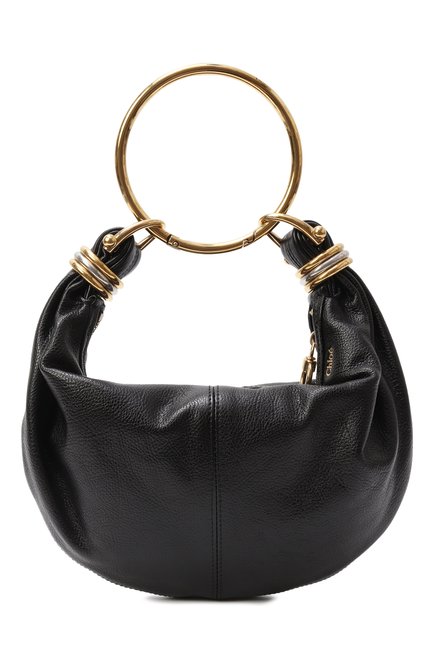 Женская сумка bracelet small CHLOÉ черного цвета, арт. CHC24AS611N72 | Фото 1 (Материал сплава: Проставлено; Материал: Натуральная кожа; Драгоценные камни: Проставлено; Размер: small)