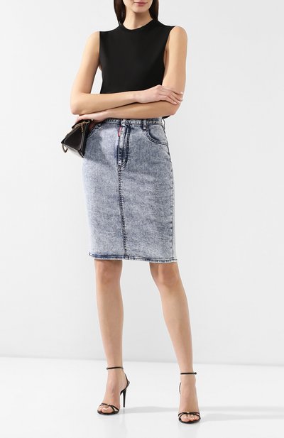 Джинсовая юбка DSQUARED2 голубого цвета по цене 26950 руб., арт. S72MA0712/S30342, фото 2 Джинсовая юбка DSQUARED2, арт. S72MA0712/S30342, фото 2