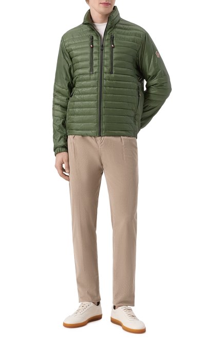 Мужская куртка MONCLER GRENOBLE зеленого цвета, арт. 1A00013/595B1 | Фото 2 (Материал внешний: Синтетический материал; Длина (верхняя одежда): Короткие; Материал сплава: Проставлено; Рукава: Длинные; Драгоценные камни: Проставлено; Материал подклада: Синтетический материал)