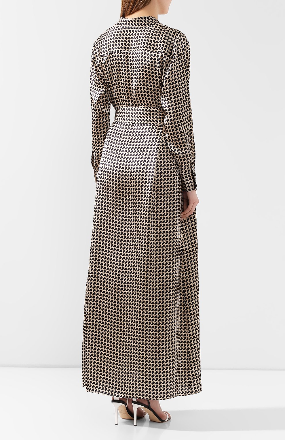Шелковое платье KITON коричневого цвета по цене 164500 руб., арт. D49346K09S75, фото 4 Шелковое платье KITON, арт. D49346K09S75, фото 4