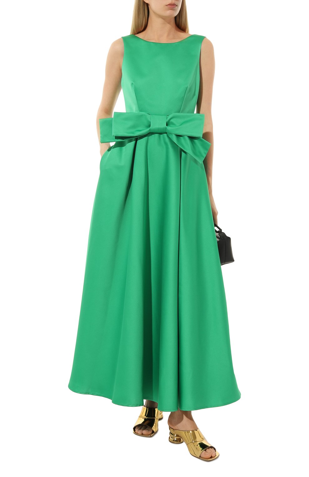 Атласное платье P.A.R.O.S.H. зеленого цвета по цене 89250 руб., арт. PARTY23-D725094, фото 2 Атласное платье P.A.R.O.S.H., арт. PARTY23-D725094, фото 2