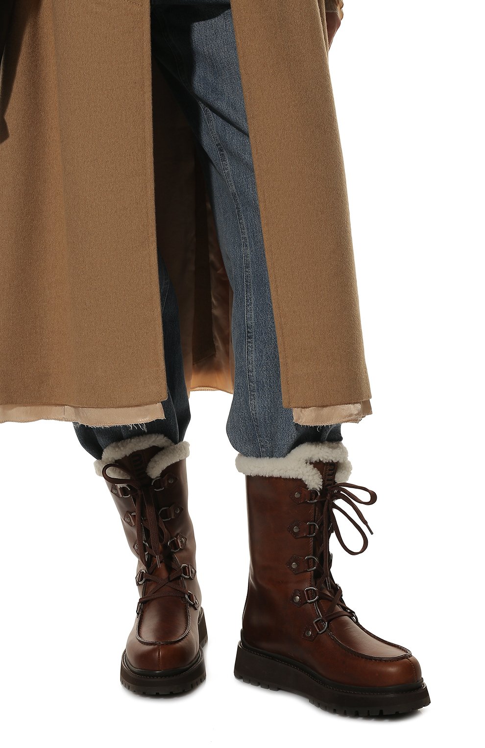 Кожаные сапоги MIU MIU, арт. 5U390D-3LEN-F0046-040, фото 3