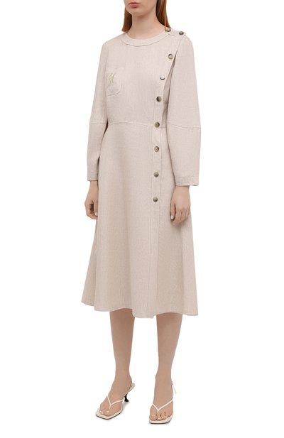 Льняное платье GIORGIO ARMANI бежевого цвета по цене 282500 руб., арт. 1SHVA088/T02A6, фото 3 Льняное платье GIORGIO ARMANI, арт. 1SHVA088/T02A6, фото 3
