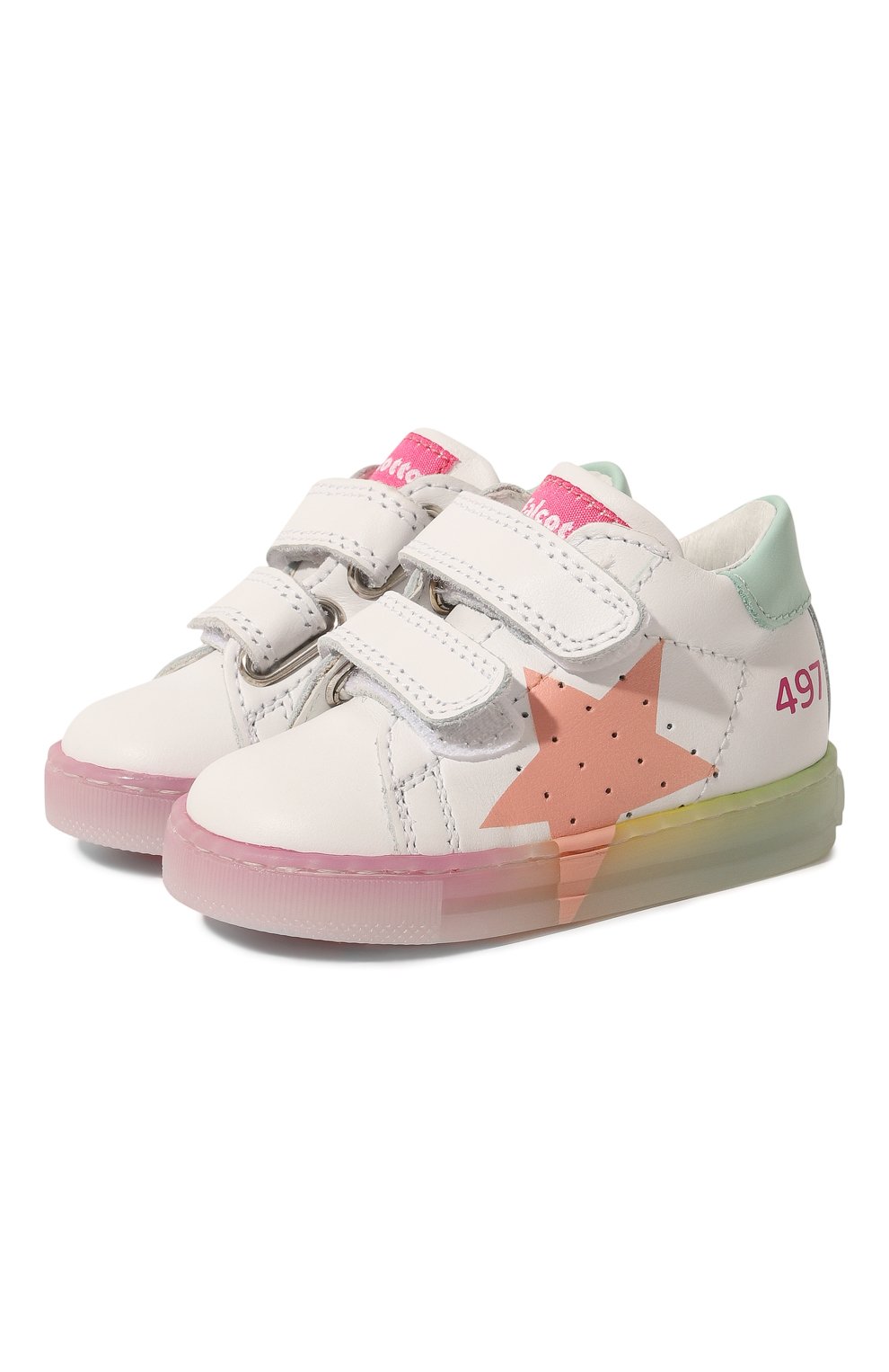 Кожаные кеды FALCOTTO розового цвета по цене 12700 руб., арт. 2015346/01/18, фото 1 Кожаные кеды FALCOTTO, арт. 2015346/01/18, фото 1