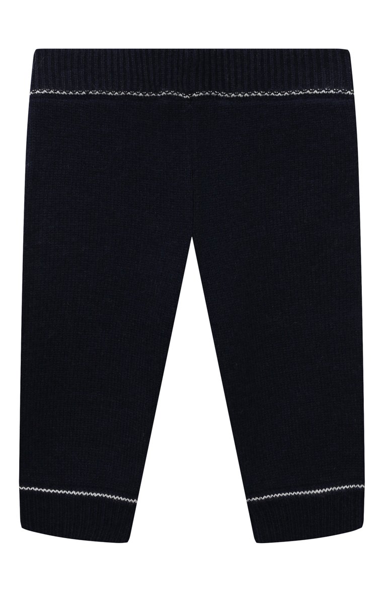 Детские брюки из шерсти и кашемира MARNI темно-синего цвета, арт. M00994/M00ML | Фото 2 (Материал внешний: Шерсть, Кашемир; Материал сплава: Проставлено; Нос: Не проставлено)
