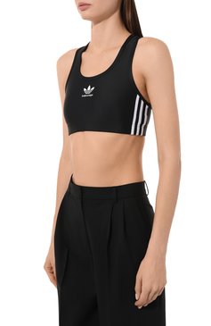 Женский бра-топ balenciaga x adidas BALENCIAGA черного цвета, арт. 724304 4A8B5 | Фото 3 (Материал внешний: Синтетический материал; Материал сплава: Проставлено; Стили: Спорт-шик; Драгоценные камни: Проставлено; Длина (для топов): Укороченные)