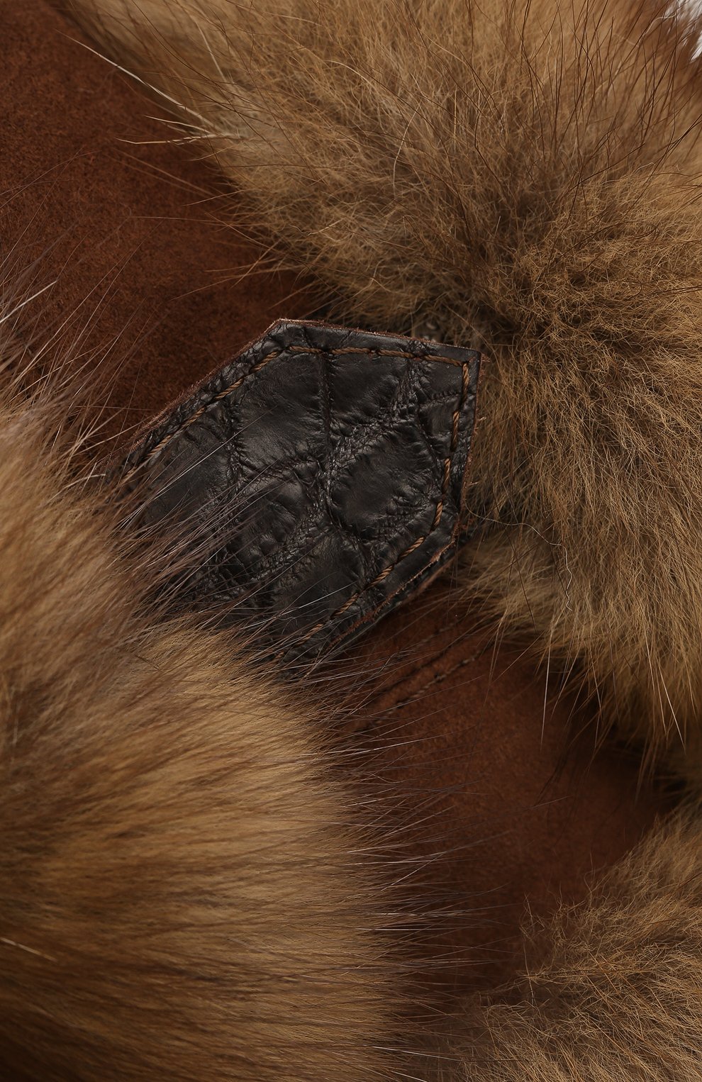 Замшевая шапка-ушанка с отделкой из меха соболя FURLAND, арт. 0017103210065100007, фото 3