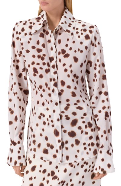 Рубашка ROWEN ROSE белого цвета по цене 79950 руб., арт. T0P_RR182_A2/PRINTED GE0RGETTE, фото 3 Рубашка ROWEN ROSE, арт. T0P_RR182_A2/PRINTED GE0RGETTE, фото 3