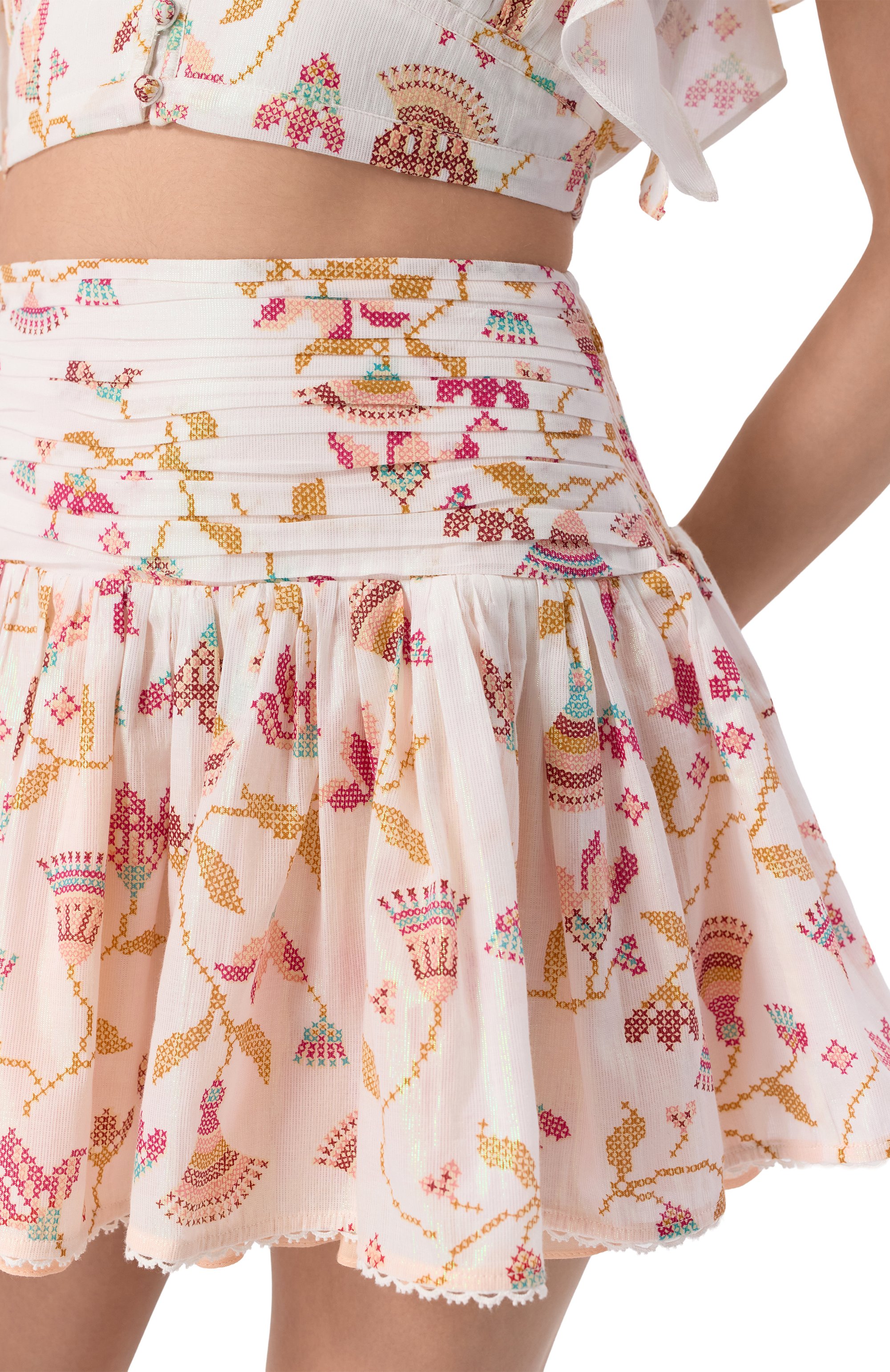 Хлопковая юбка POUPETTE ST BARTH светло-розового цвета по цене 26350 руб., арт. WENS25UKYYP, фото 5 Хлопковая юбка POUPETTE ST BARTH, арт. WENS25UKYYP, фото 5