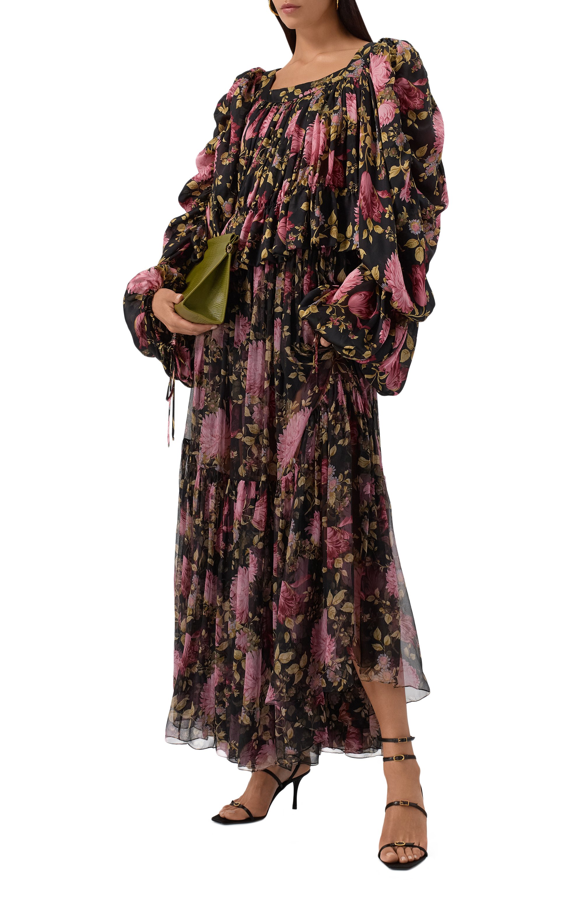 Текстильные босоножки lydia 75 SAINT LAURENT, арт. 827244/9QNA0, фото 2