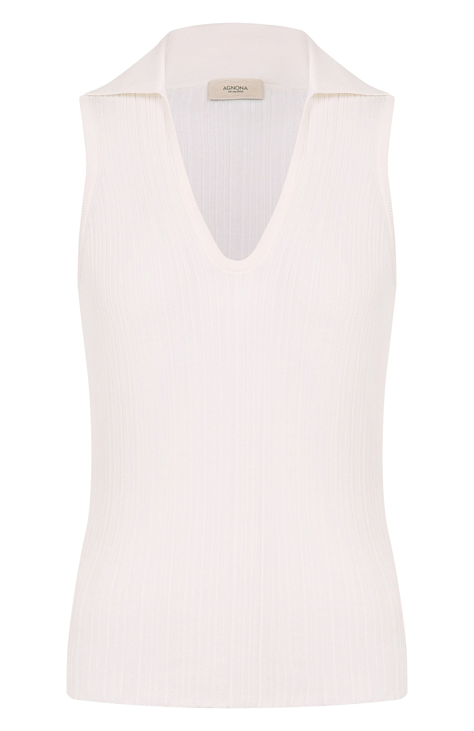 Топ из хлопка и шелка AGNONA белого цвета по цене 134000 руб., арт. KT11020E/7Q180PE, фото 1 Топ из хлопка и шелка AGNONA, арт. KT11020E/7Q180PE, фото 1